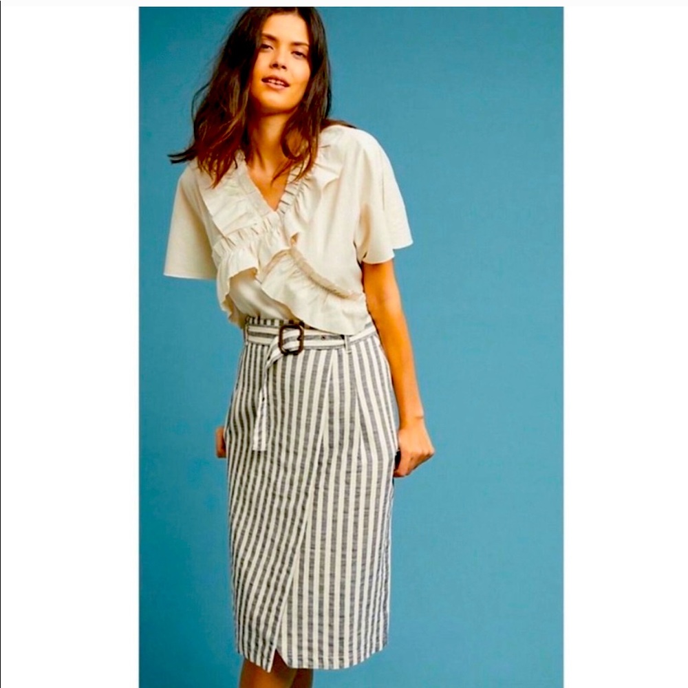Anthropologie striped pencil skirt